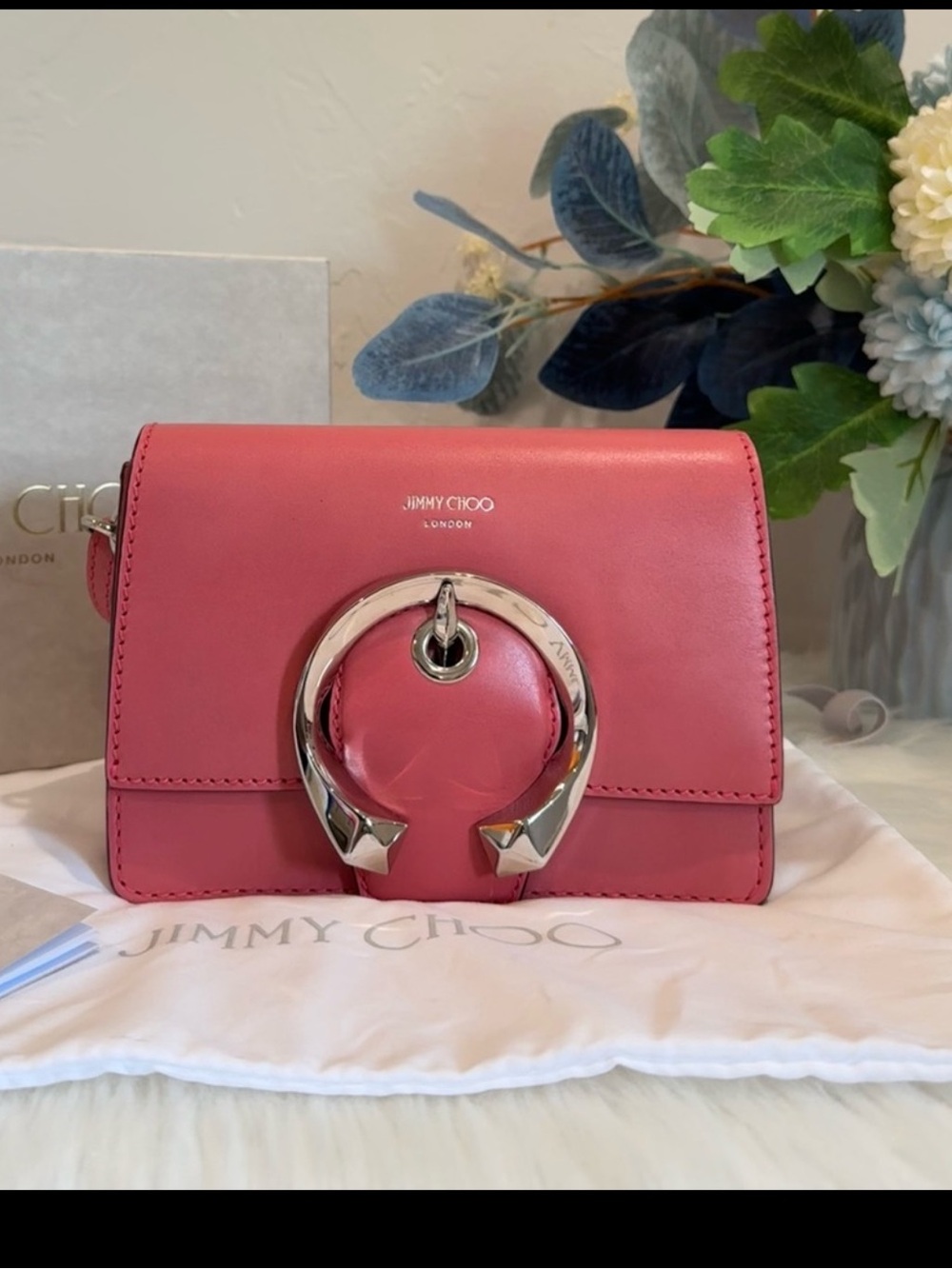 Jimmy Choo Madeline Calf Leather Shoulder / Bag complete inclusion with COA